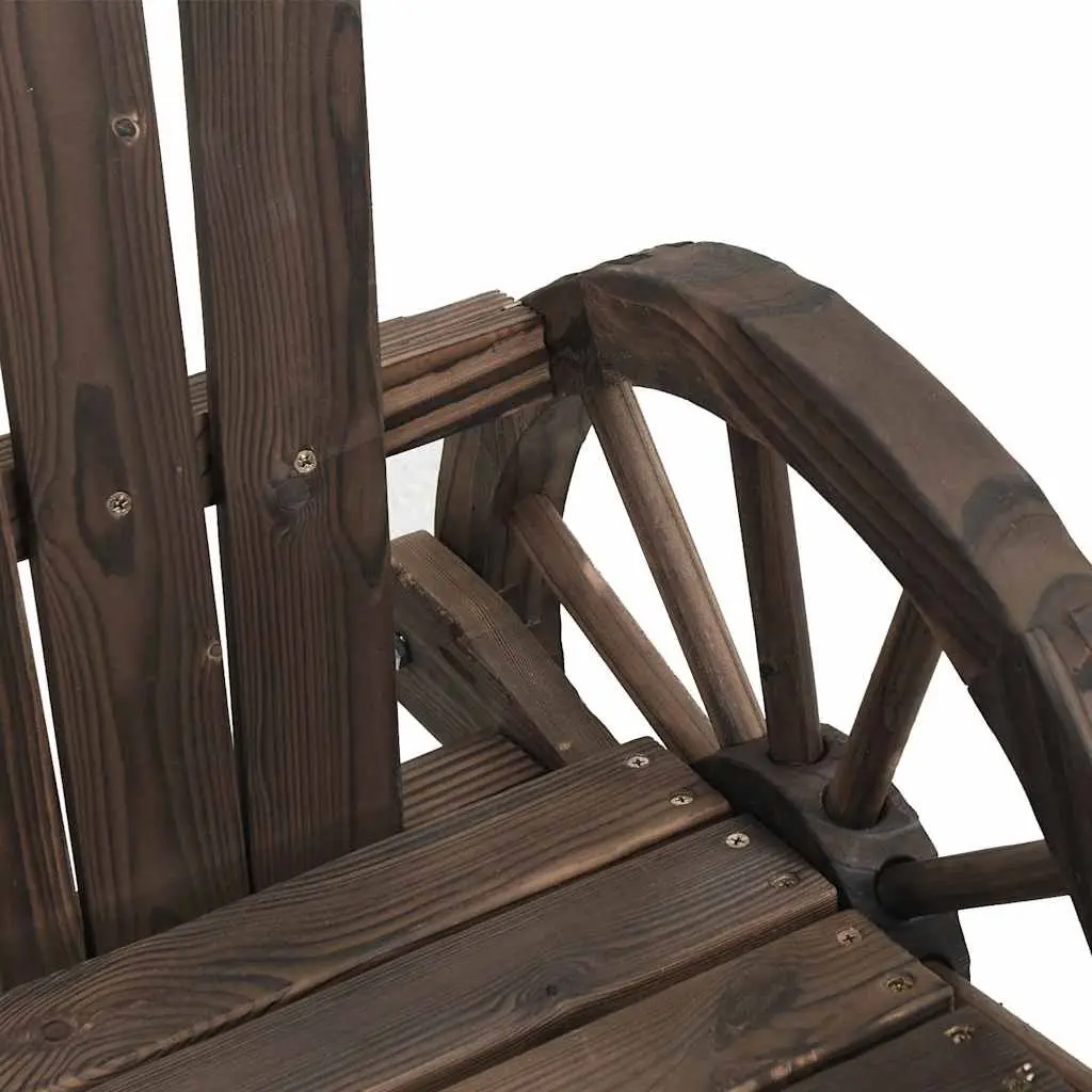 Adirondack Chairs Outdoor Lounge Seating Ergonomic Brown Solid Fir Wood 2 Piece