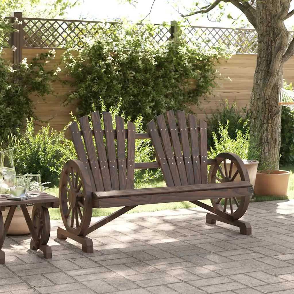 Outdoor Sectional Seating 2-Seater Adirondack Chair Solid Fir Wood Garden Lounge