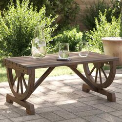 Garden Coffee Table Outdoor Furniture Solid Wood Fir Brown Patio Backyard