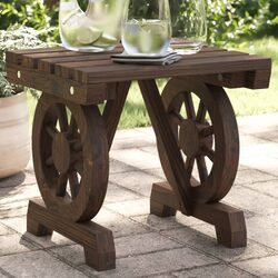 Outdoor Garden Footstool Ottoman Solid Wood Fir Brown Patio Relaxation Seat