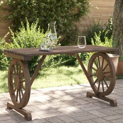 Garden Table 115x55x65 cm Outdoor Dining Furniture Patio Solid Wood Fir Brown