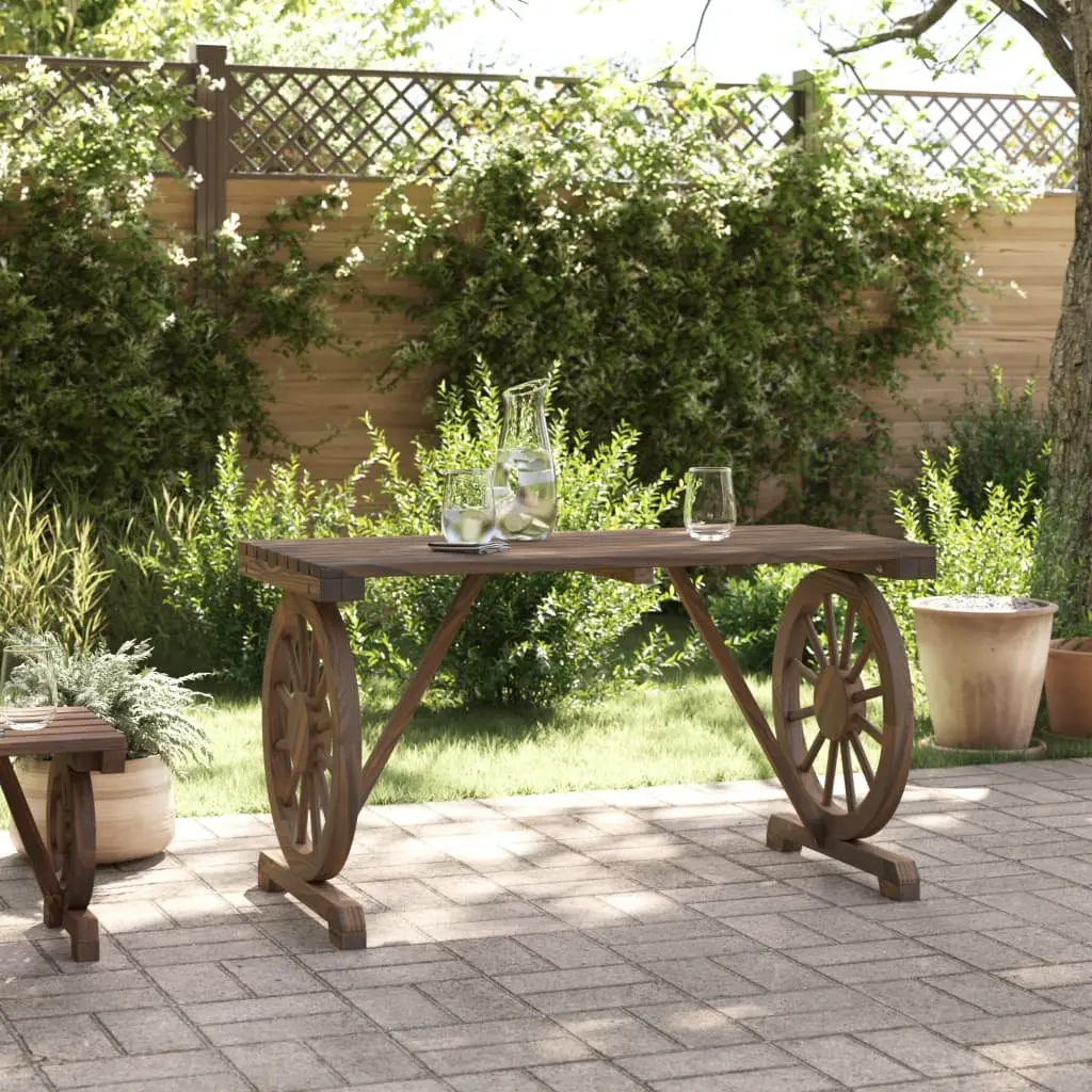 Garden Table Solid Wood Fir Brown 115x55x65 cm Outdoor Dining Furniture