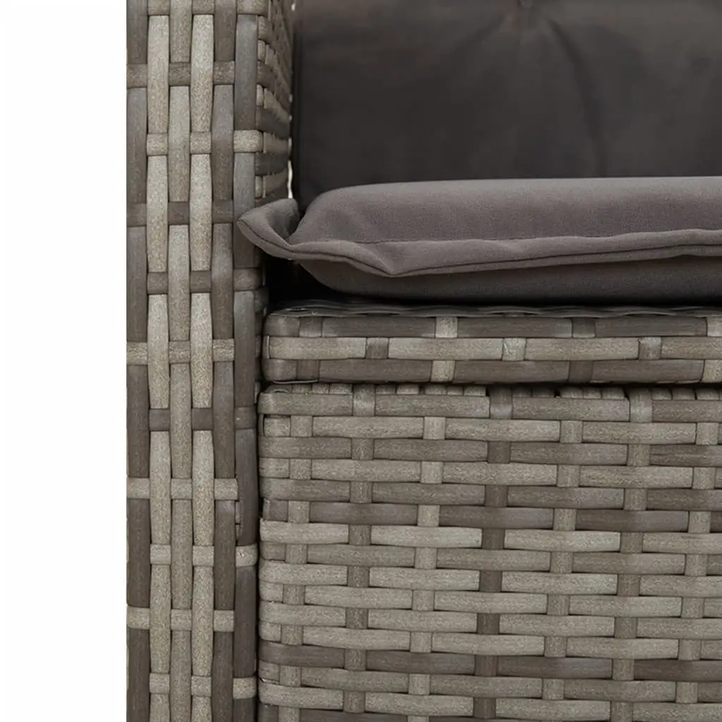 Reclining Garden Chairs Adjustable Grey 2 Piece with Cushions Outdoor Seating