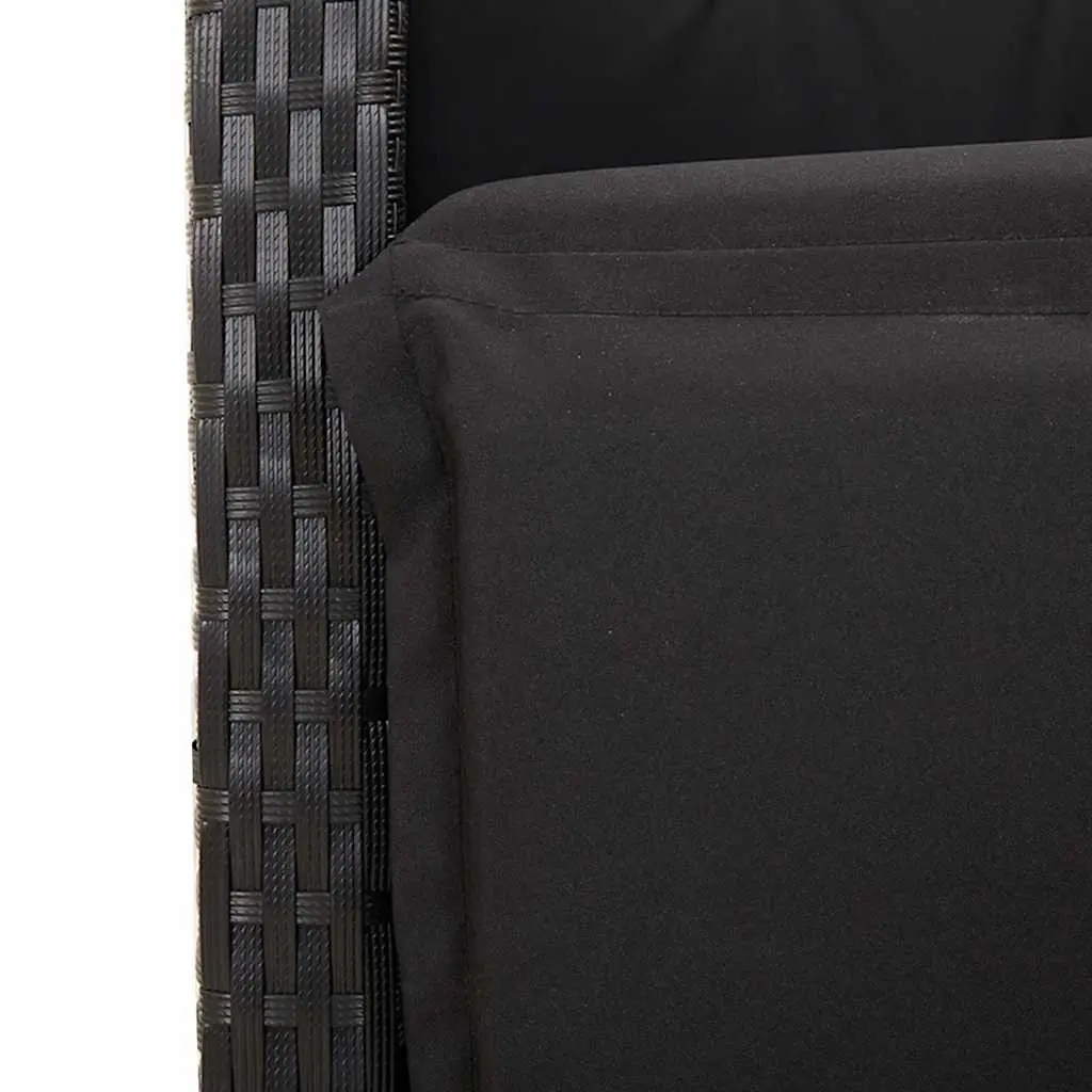 Outdoor Reclining Garden Chairs Adjustable Backrest Footrest 2 Piece Black