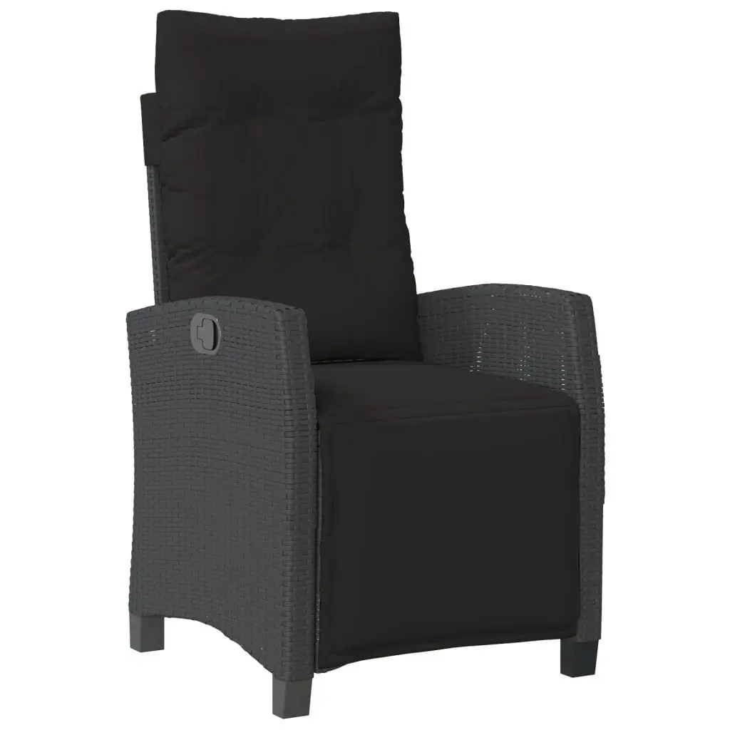 Outdoor Bistro Set 3 Piece Garden Furniture Patio Seating with Cushions Black