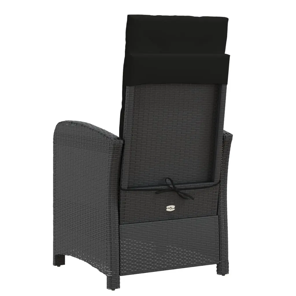 Outdoor Bistro Set 3 Piece Garden Furniture Patio Seating with Cushions Black