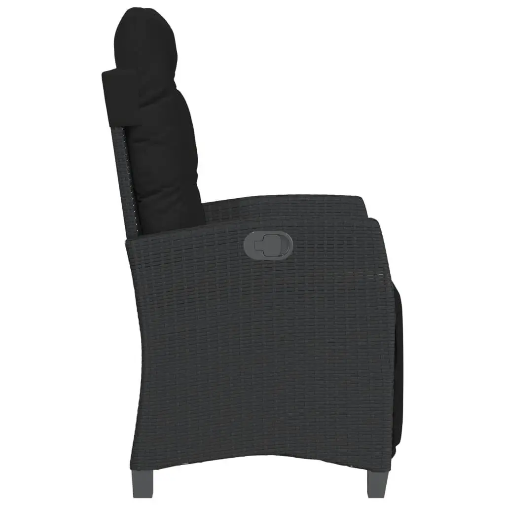 Outdoor Bistro Set 3 Piece Garden Furniture Patio Seating with Cushions Black