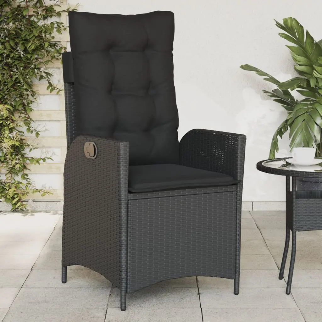 Reclining Outdoor Chairs Adjustable Backrest 2 pcs Black