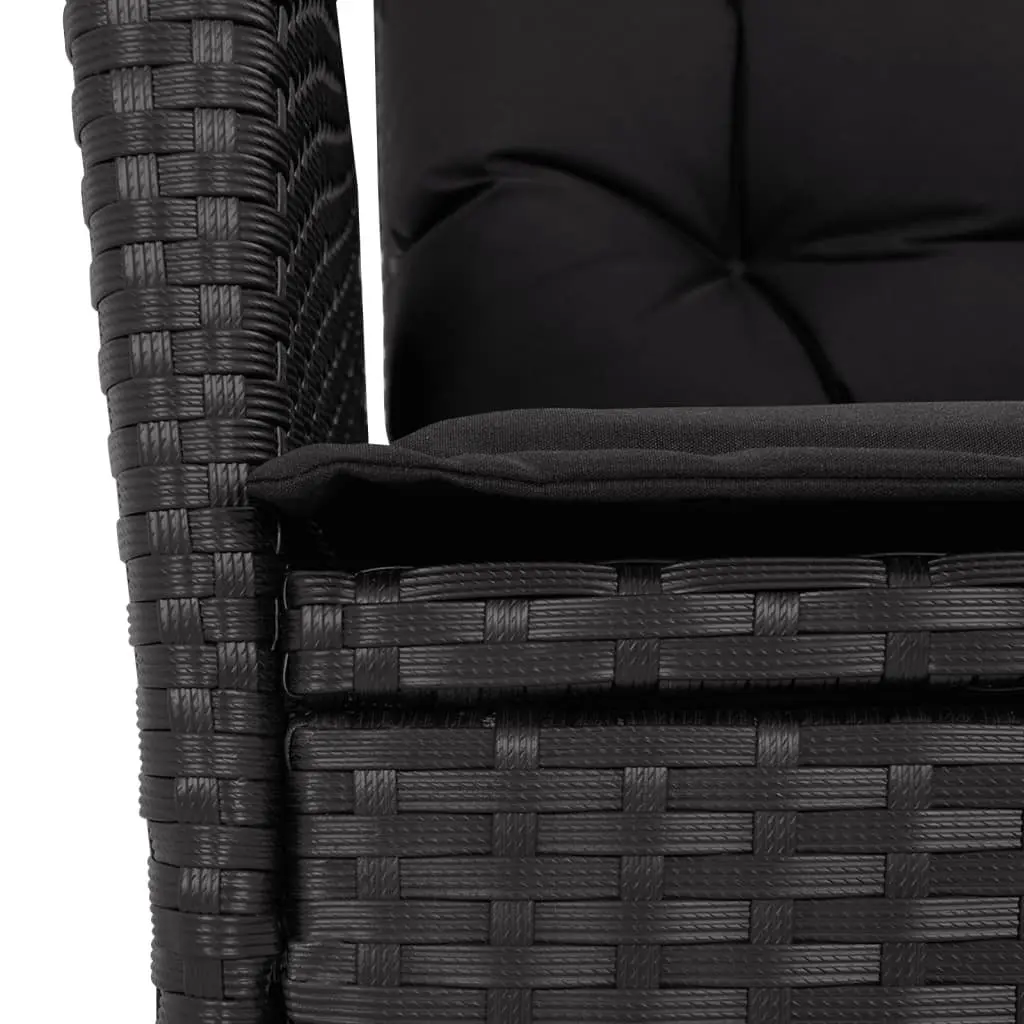 Reclining Outdoor Chairs Adjustable Backrest 2 pcs Black