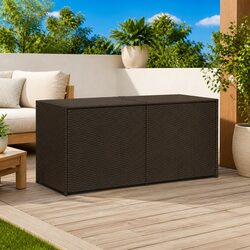 Garden Storage Box Brown 283L Outdoor Patio Furniture Rattan Deck Container