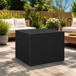 Garden Storage Box Black 291L Outdoor Furniture Poly Rattan with