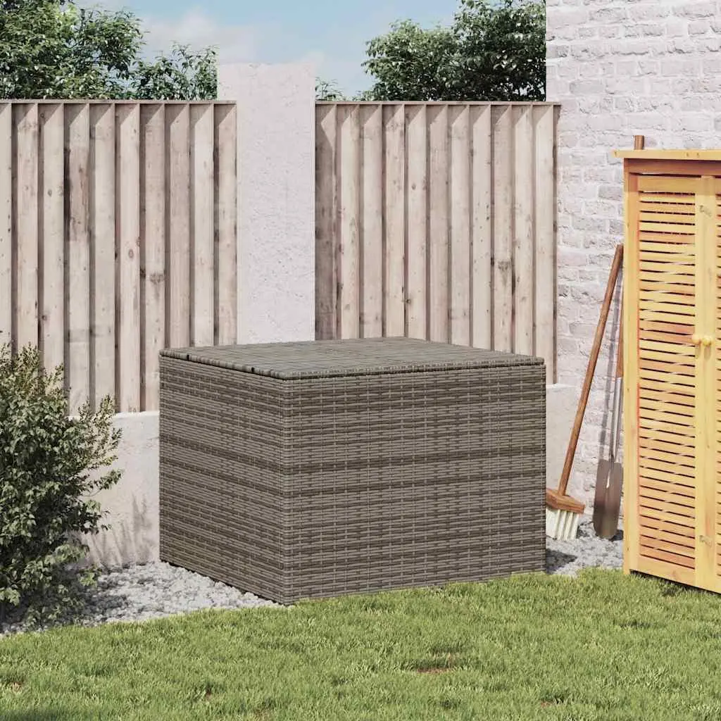 Garden Storage Box Water-Resistant Bag 291L Grey Poly Rattan Steel
