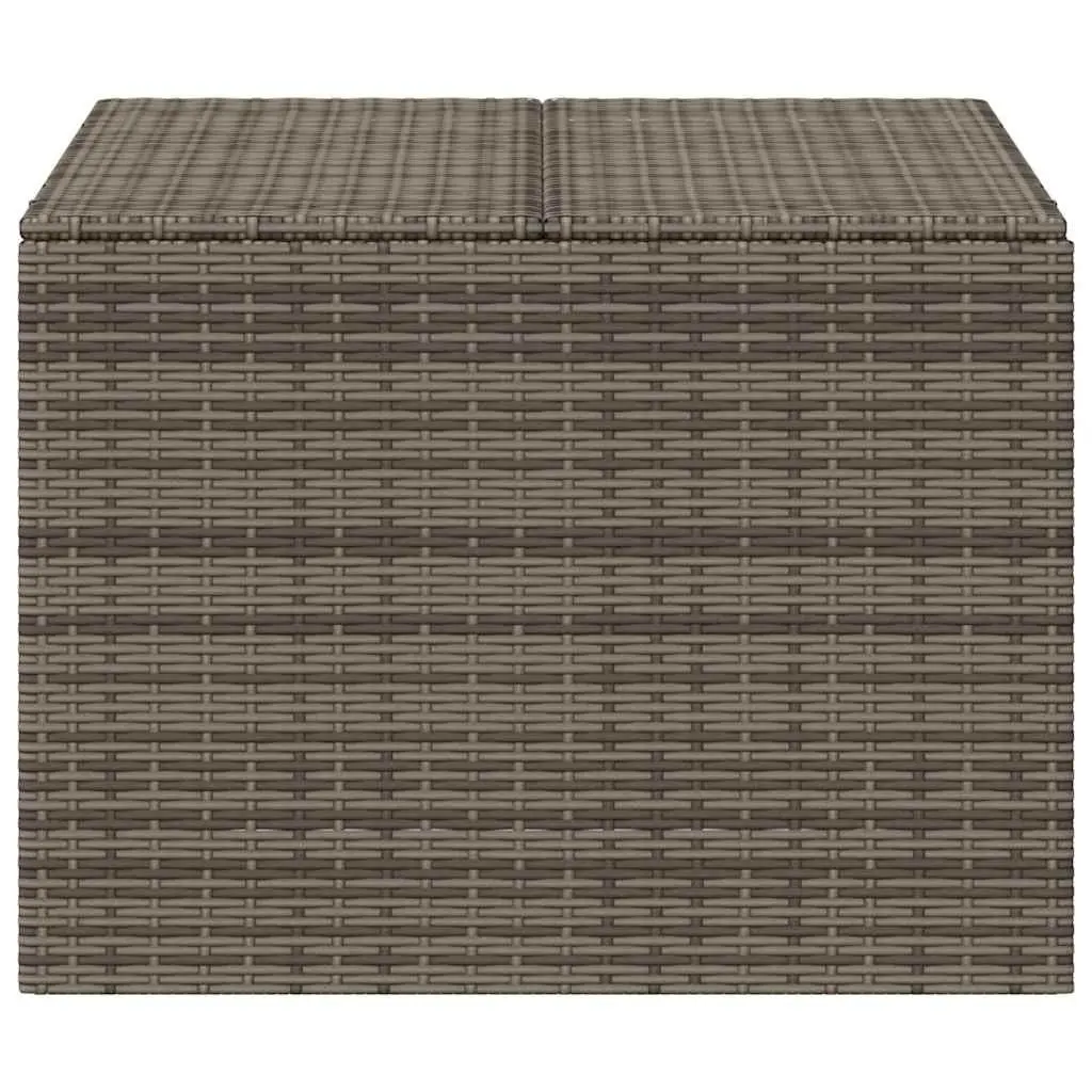 Garden Storage Box Water-Resistant Bag 291L Grey Poly Rattan Steel