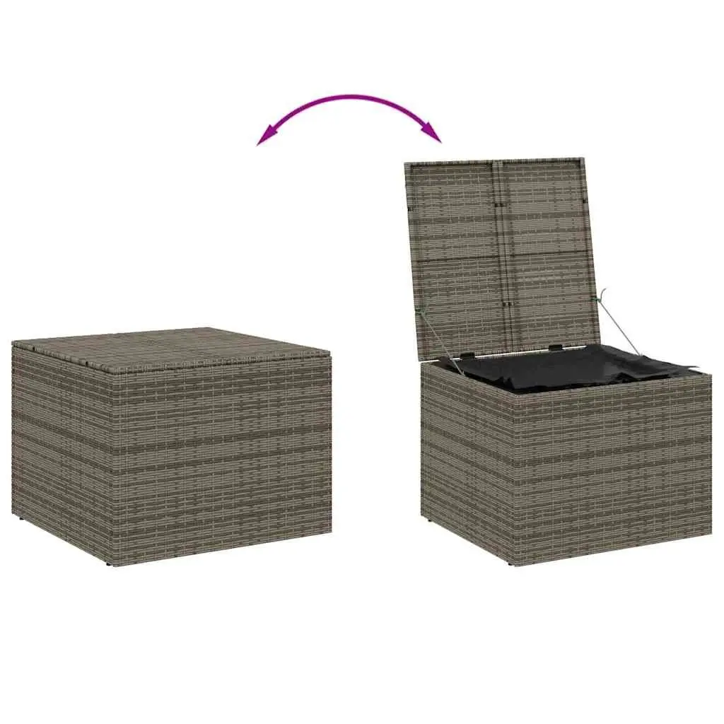 Garden Storage Box Water-Resistant Bag 291L Grey Poly Rattan Steel