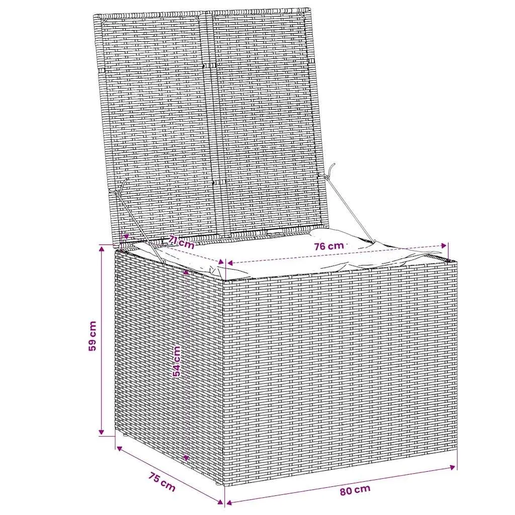 Garden Storage Box Water-Resistant Beige PE Rattan Outdoor Furniture