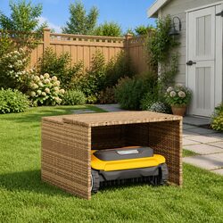 Robot Mower Garage Beige Outdoor Storage Shed Lawn Equipment Protective Shelter