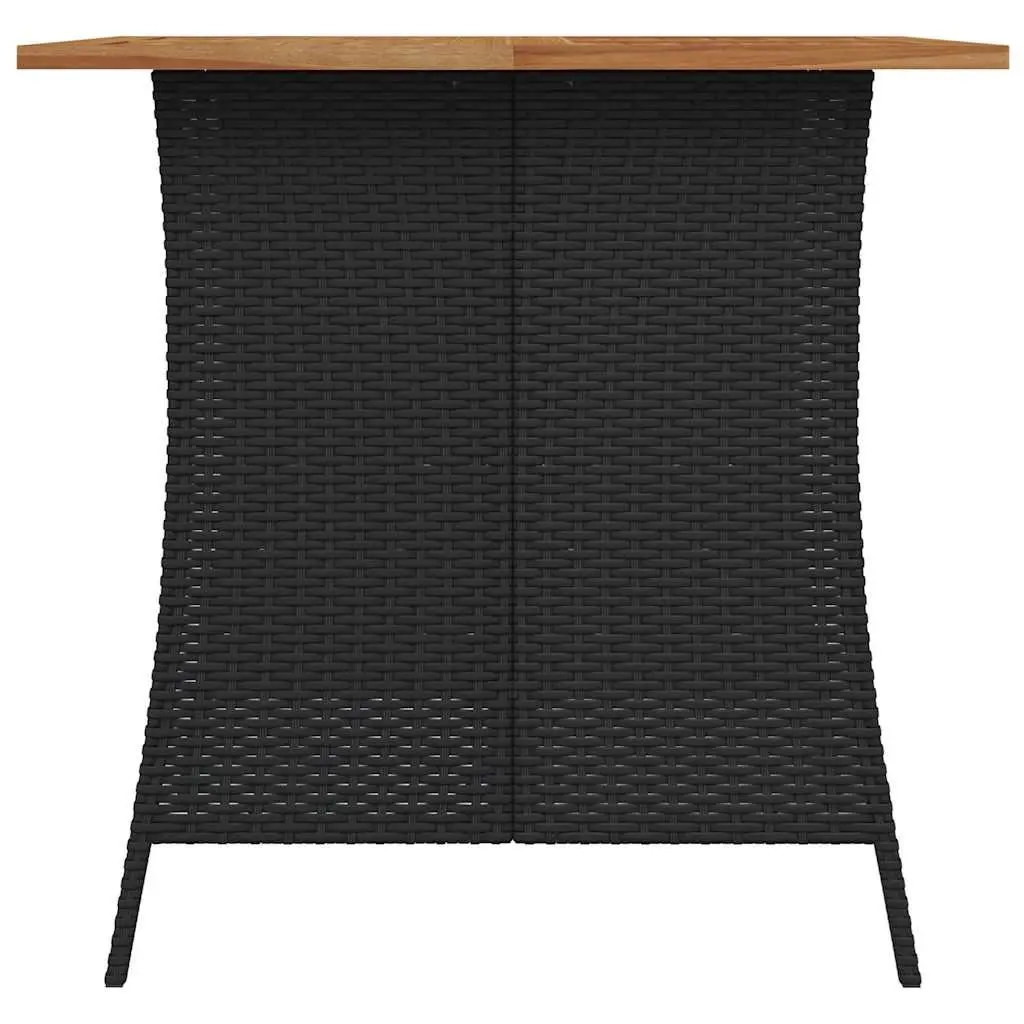 Outdoor Dining Set 5 Piece Garden Furniture Black Poly Rattan Cushions Patio