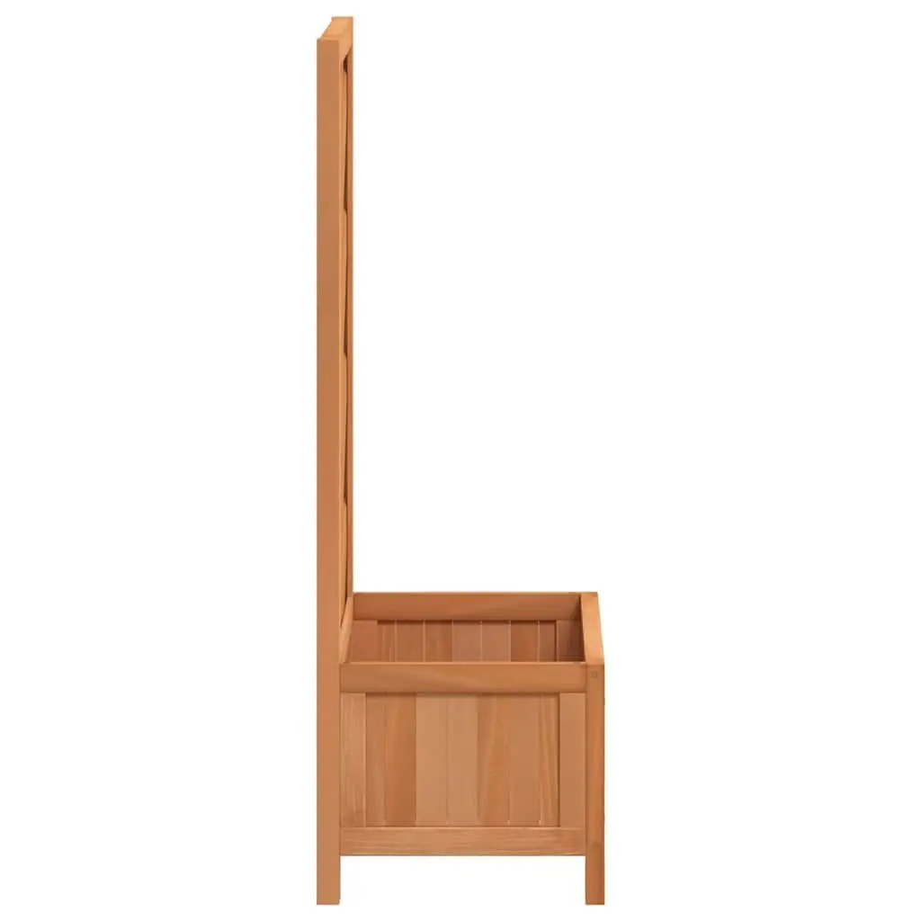Wooden Planter with Trellis Integrated Support Deep Brown Fir for Garden Outdoor Patio