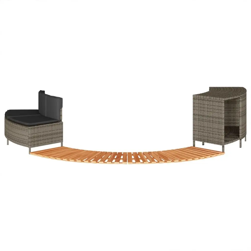 Hot Tub Surround Storage Rack Wooden Step Garden Bench Black