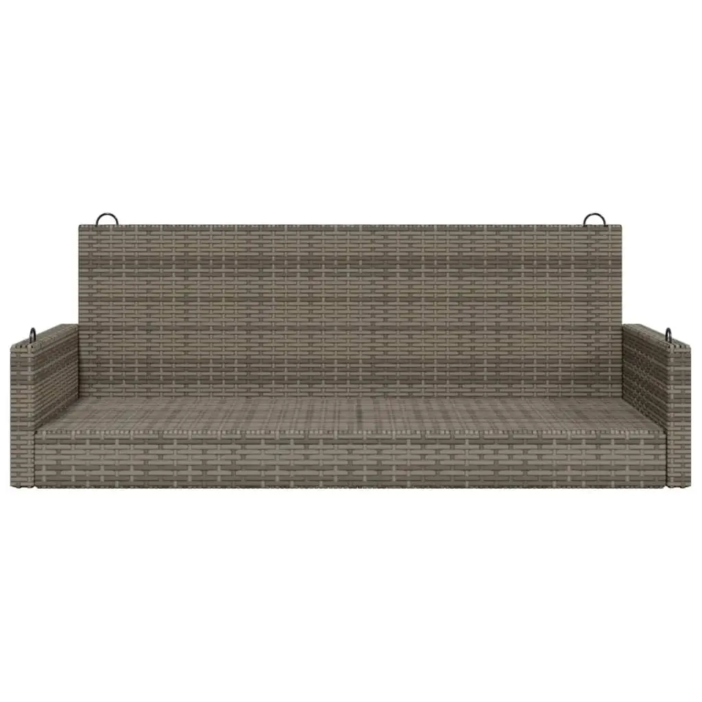 Outdoor Swing Bench Grey PE Rattan Patio Garden Furniture Hanging Seat