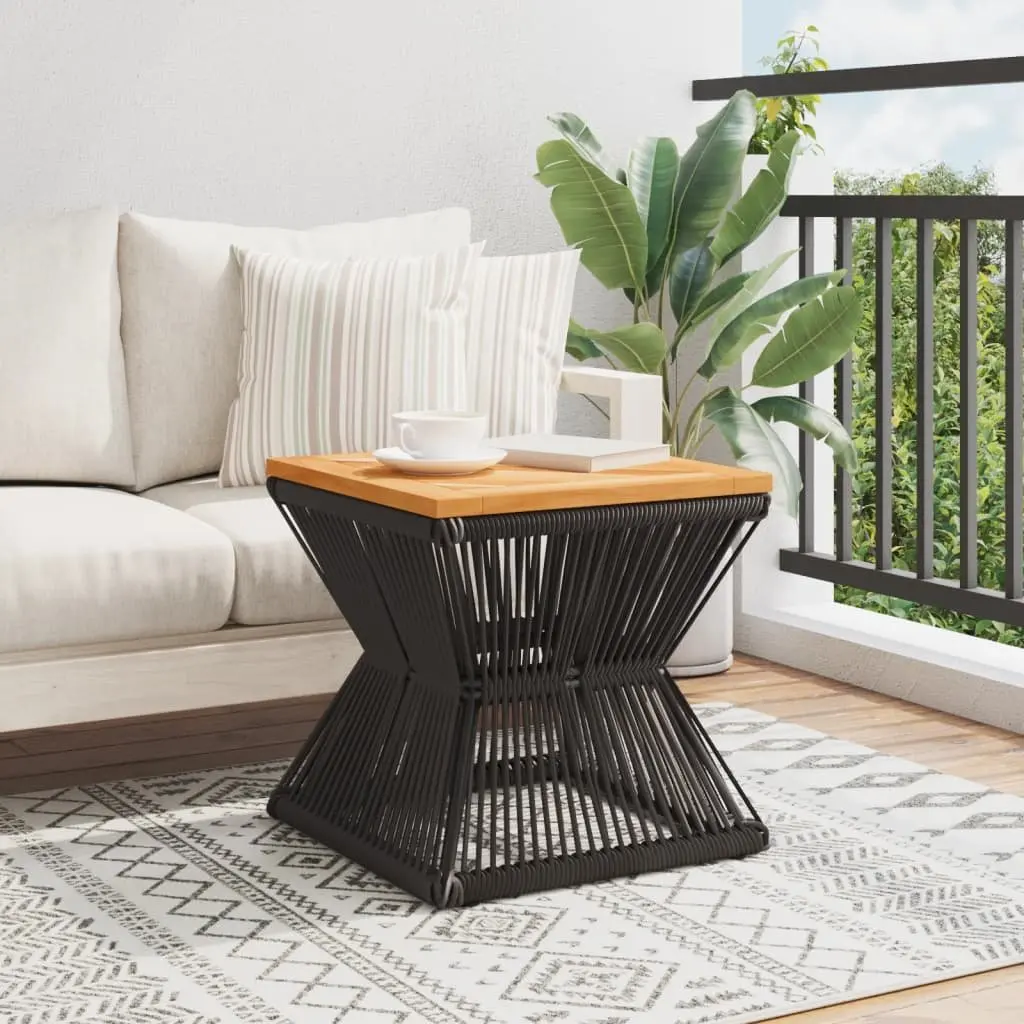 Coffee Table Solid Acacia Wood Top Steel Wire Base Brown Compact Living Room Accent Furniture