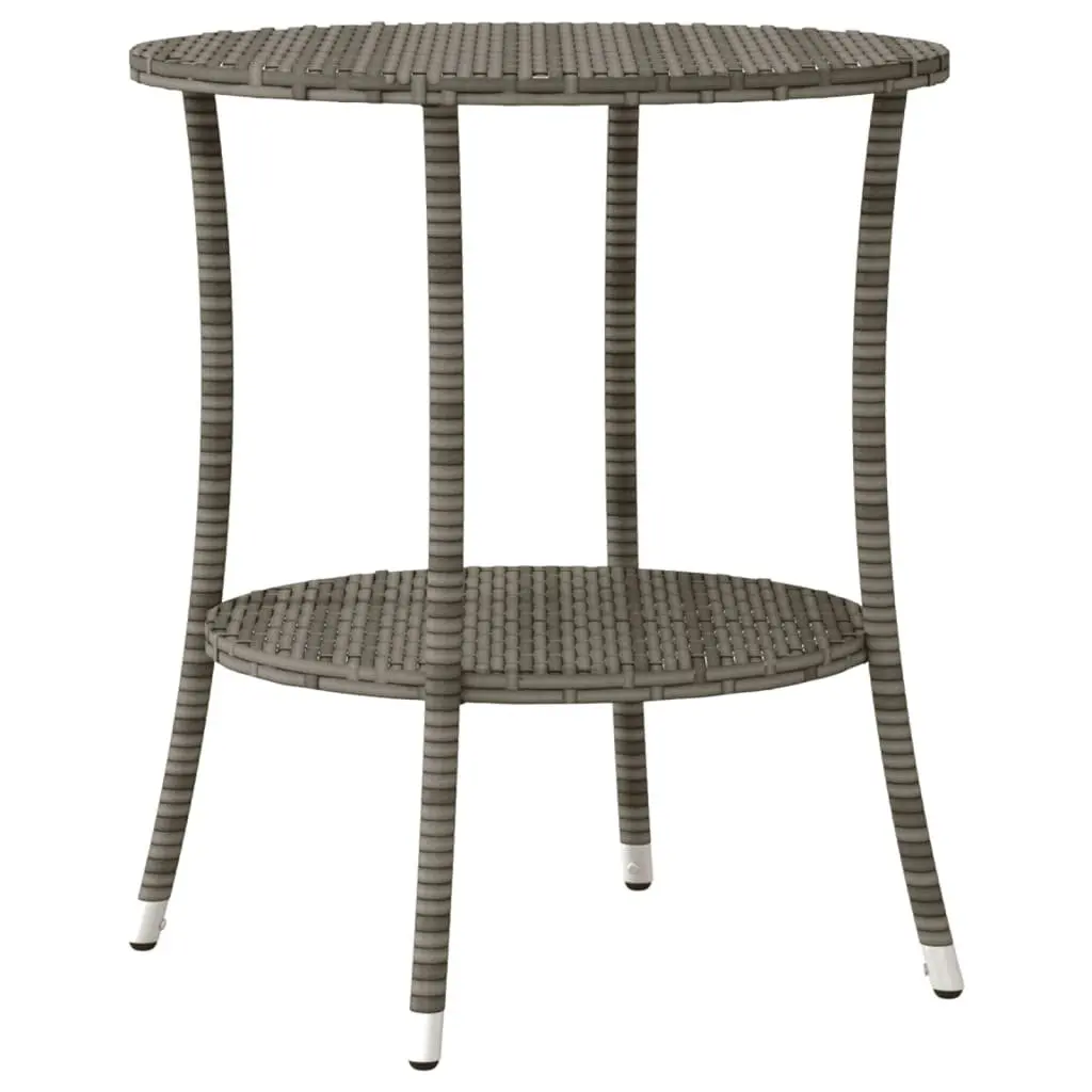 Bistro Set Outdoor Furniture 3 Piece Adjustable Backrest Grey Poly Rattan