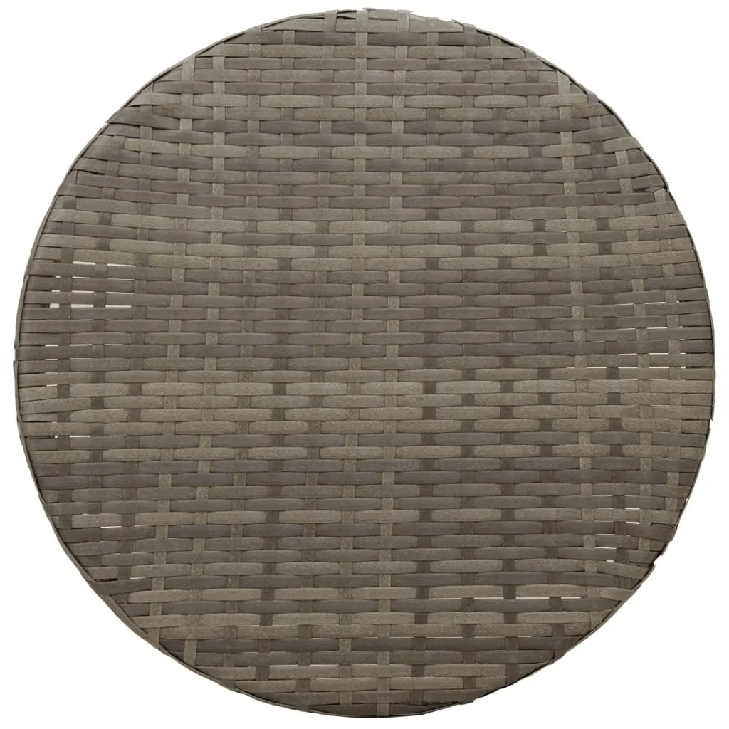 Bistro Set Outdoor Furniture 3 Piece Adjustable Backrest Grey Poly Rattan