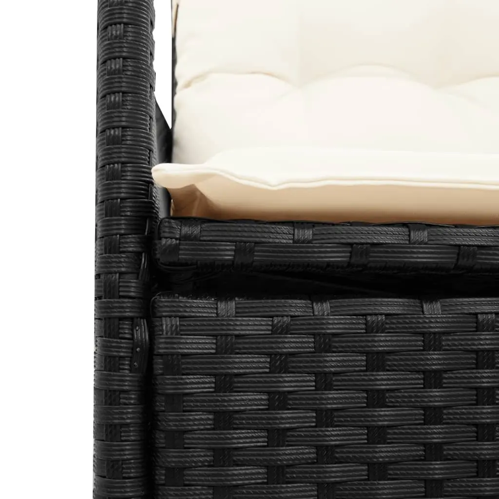 Reclining Garden Chairs Adjustable Backrest and Footrest 2 pcs Black Poly Rattan