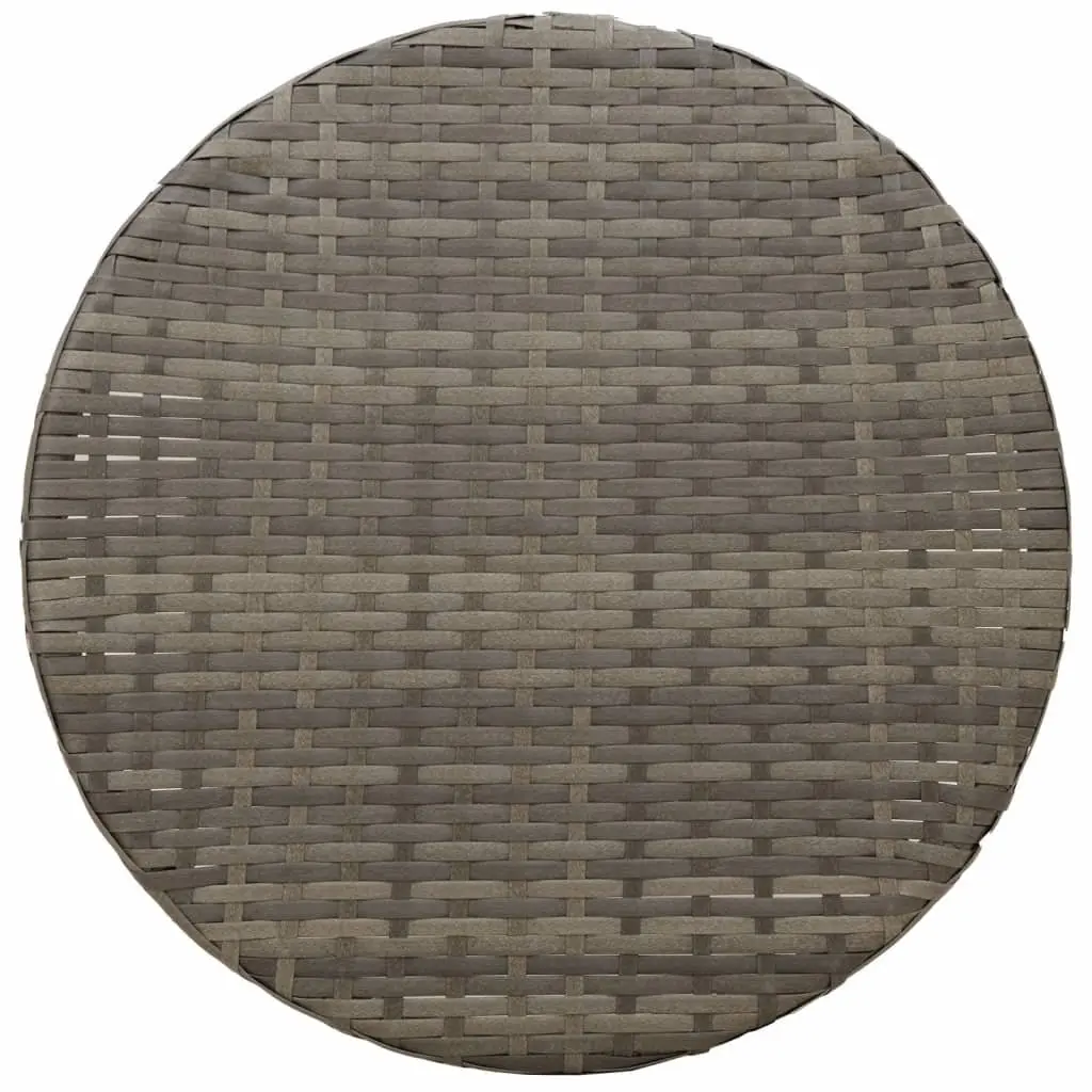Bistro Set 3 Piece Outdoor Furniture Adjustable Backrest Grey Poly Rattan with Cushions