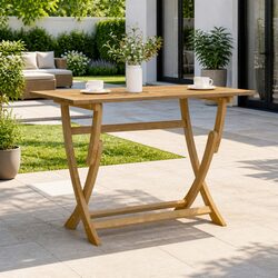 Folding Garden Table 110x55x75cm Outdoor Patio Dining Furniture Brown Wood