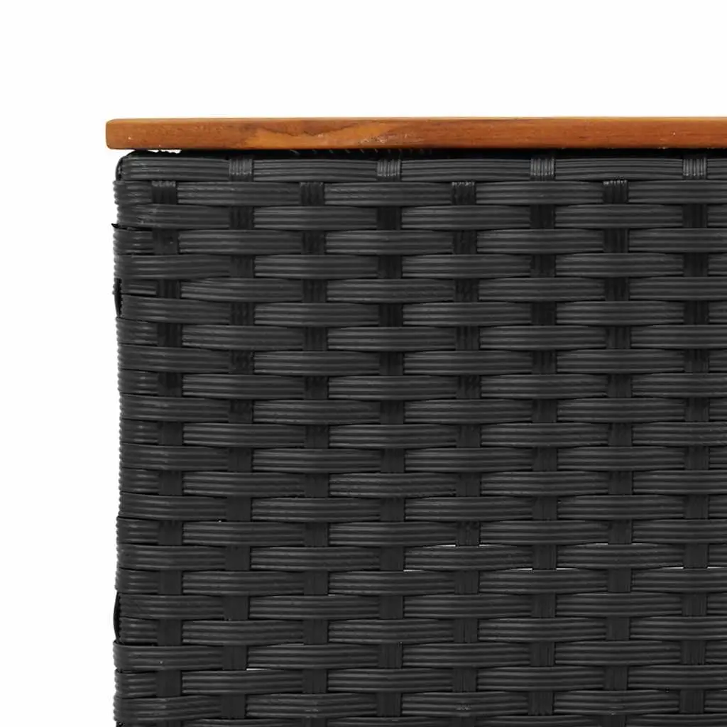 3 Piece Outdoor Garden Sofa Set with Cushions Black Poly Rattan Patio Furniture