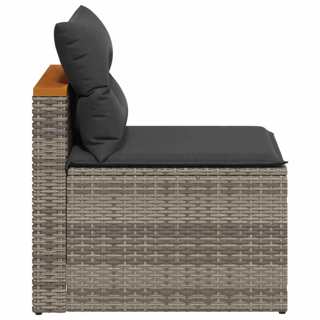 Outdoor Garden Sofas Armless Seating 2 Piece Set Cushioned Grey