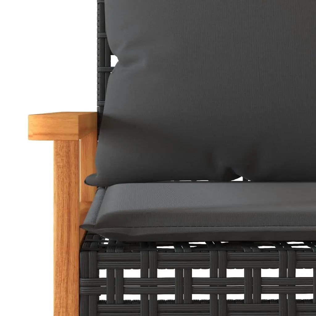 4 Piece Garden Lounge Set Outdoor Furniture Black Cushions Patio Seating