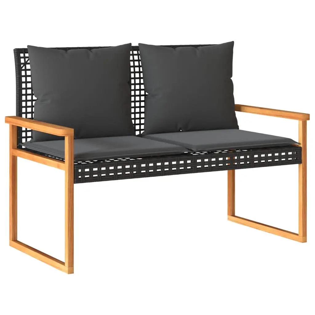 4 Piece Garden Lounge Set Outdoor Furniture Black Cushions Patio Seating