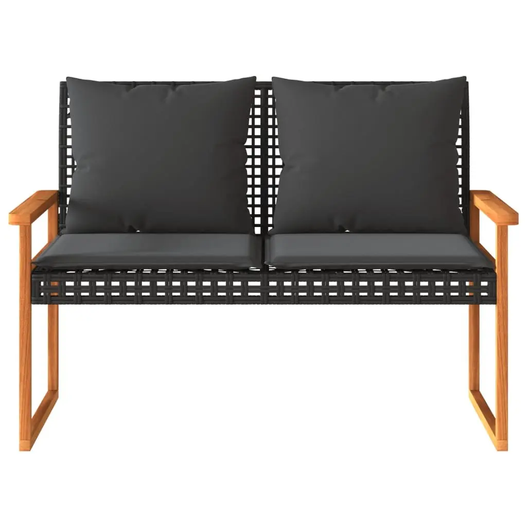 4 Piece Garden Lounge Set Outdoor Furniture Black Cushions Patio Seating
