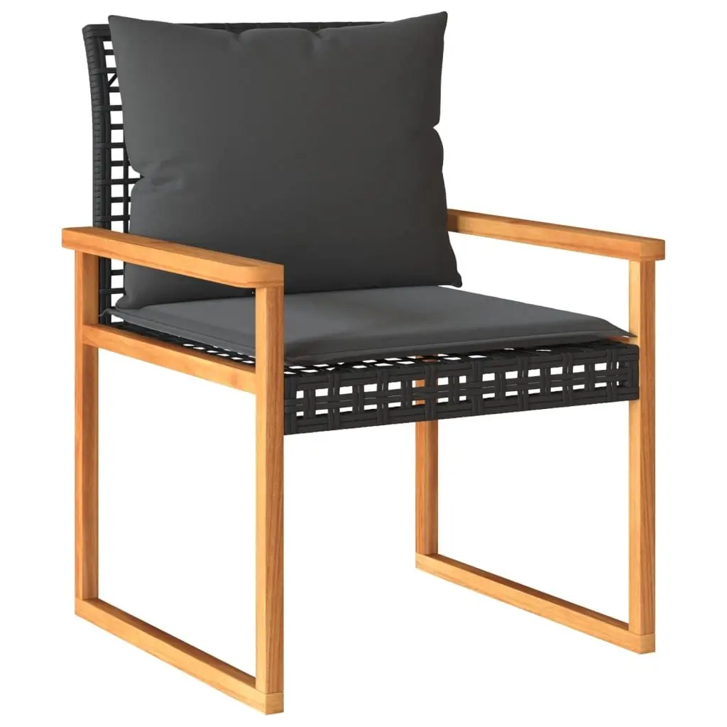 4 Piece Garden Lounge Set Outdoor Furniture Black Cushions Patio Seating