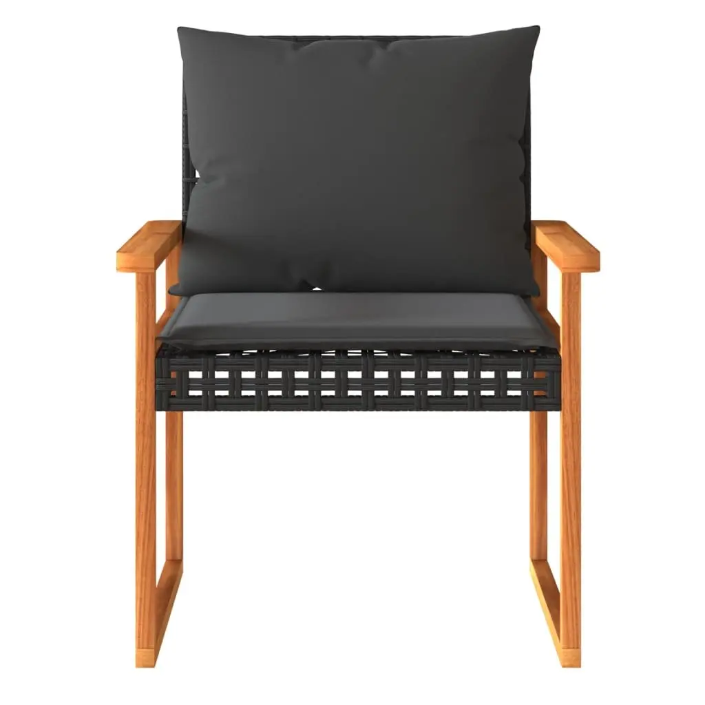 4 Piece Garden Lounge Set Outdoor Furniture Black Cushions Patio Seating