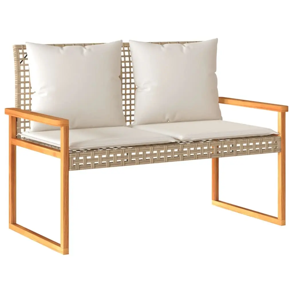 4 Piece Garden Lounge Set Beige Poly Rattan Outdoor Furniture Patio Sofa Chair