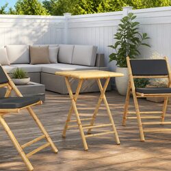 Folding Garden Table 55x55x75cm Bamboo Outdoor Patio Furniture Brown