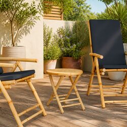 Folding Garden Table Brown Bamboo Outdoor Patio Furniture Portable Foldable