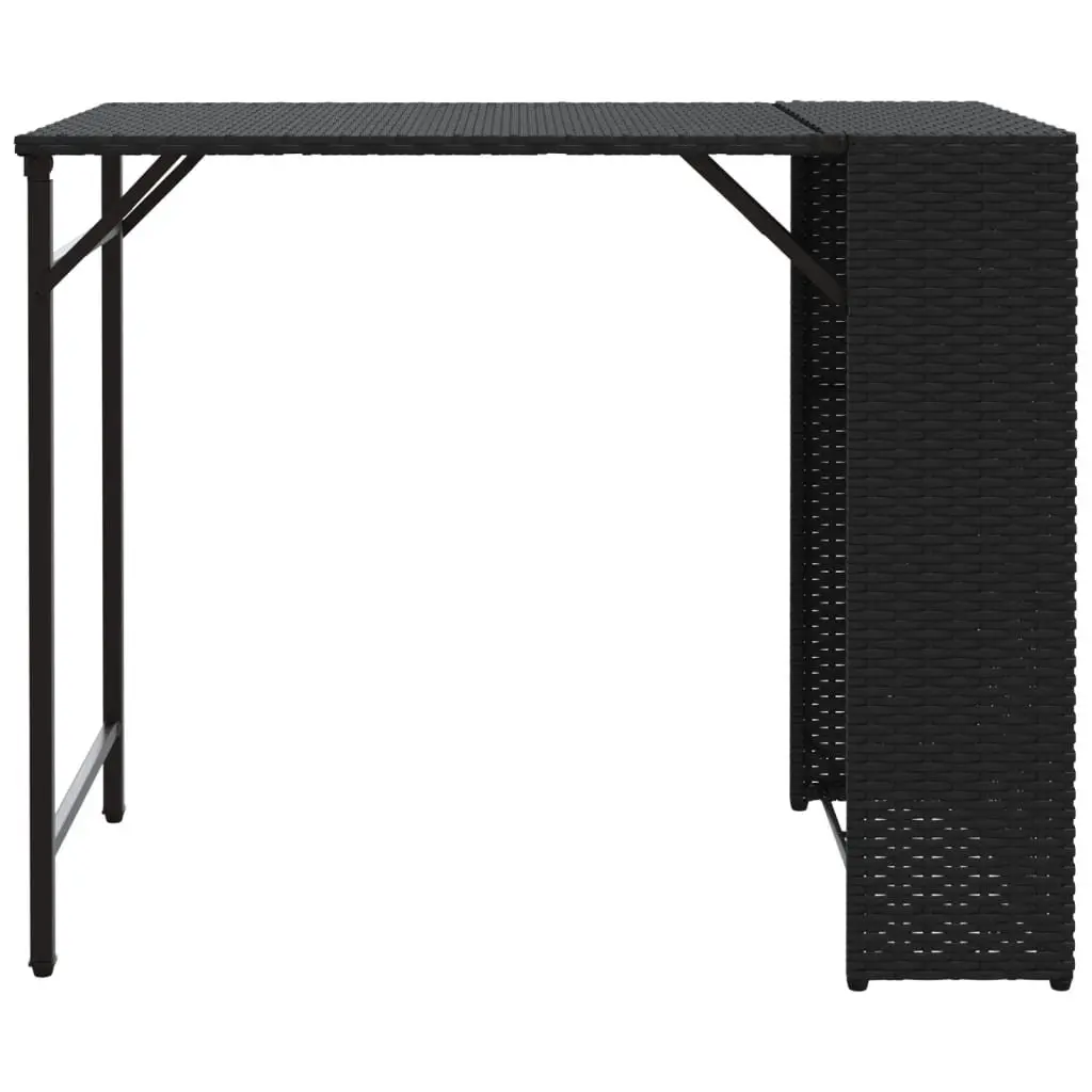 Garden Dining Set 5 Piece Foldable Outdoor Furniture Black Patio Table Stools