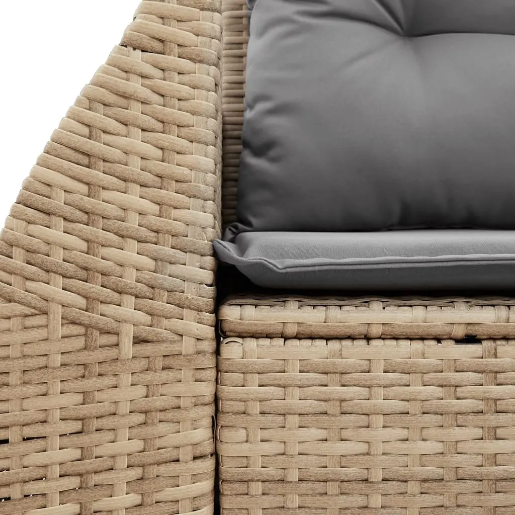 2-Seater Garden Sofa with Storage Cushions Outdoor Patio Seating Beige