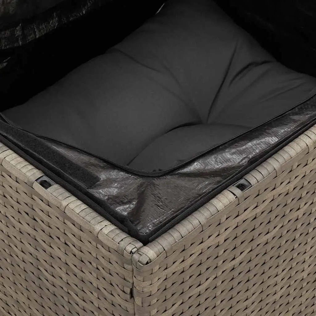 3-Seater Garden Sofa with Storage Cushions Outdoor Patio Furniture Grey