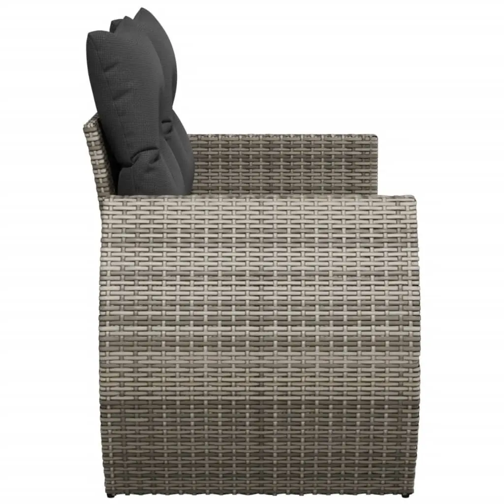 2-Seater Garden Sofa with Cushions Storage Grey Outdoor Patio Furniture Set