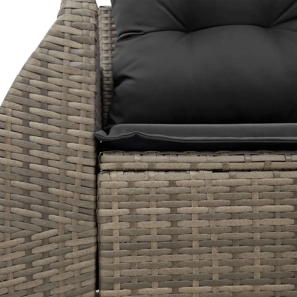 2-Seater Garden Sofa with Cushions Storage Grey Outdoor Patio Furniture Set