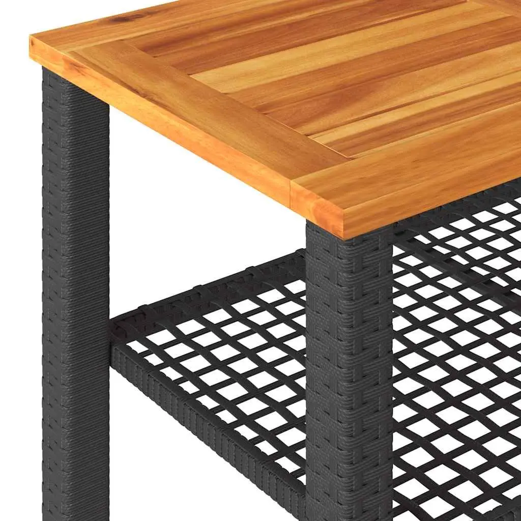 4 Piece Outdoor Garden Lounge Set Black Poly Rattan Patio Furniture with