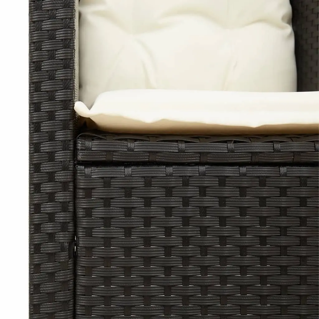 Garden Chair with Cushions Black Poly Rattan Outdoor Seating Furniture Patio