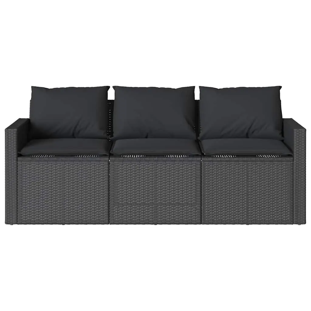 Outdoor Dining Set 2 Piece Garden Furniture Black Poly Rattan Table Chairs