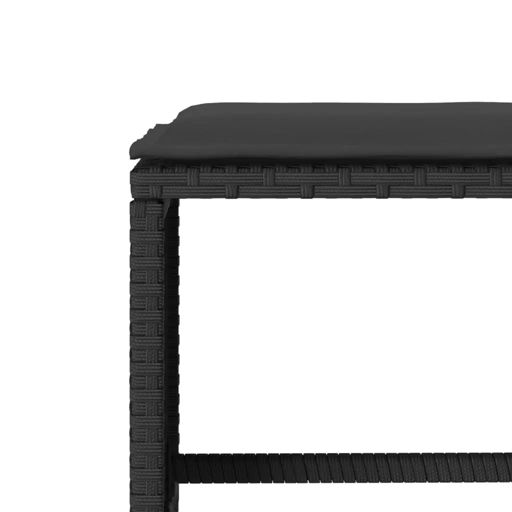 4 Piece Garden Sofa Set Outdoor Patio Furniture Black Poly Rattan Cushions