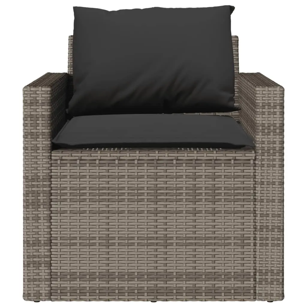 4 Piece Garden Sofa Set with Cushions Grey Outdoor Furniture Patio Seating